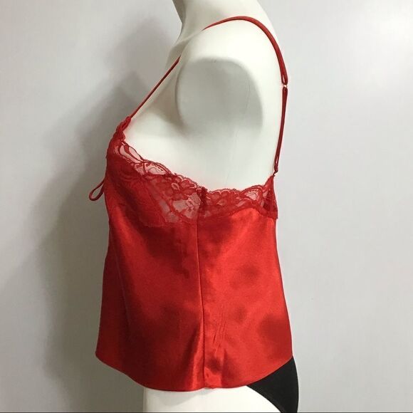 Victoria’s Secret Vintage Gold Label Satin Lace Cami Top Adjustable Straps Sz M - Picture 2 of 6